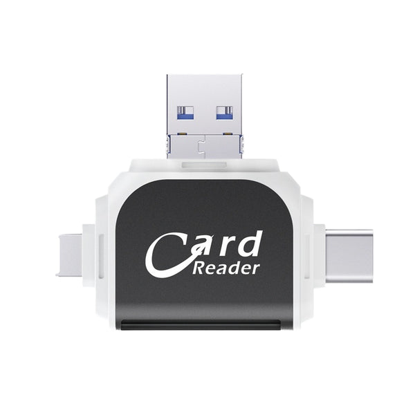 4-in-1 Multi Card Reader (USB-A / Type-C / Micro / 8 Pin)